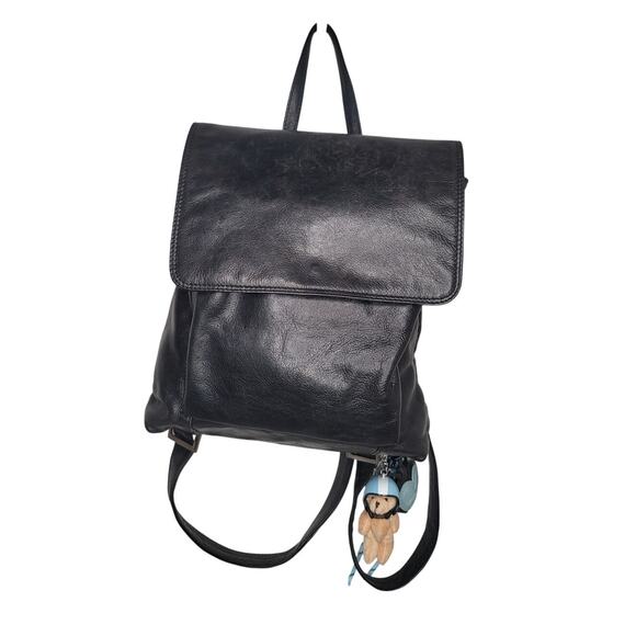 Latico Vintage Black leather backpack